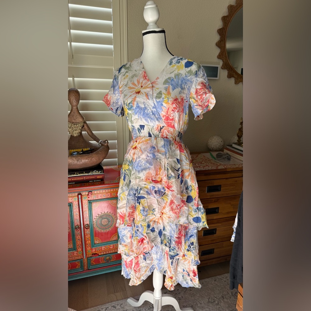Vince Camuto Multicolor Floral Midi Dress